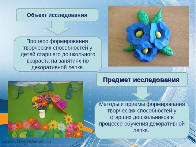 Презентация по теме: "Формирование творческих способностей детей старшего дошкольного возраста посредством декоративной лепки"