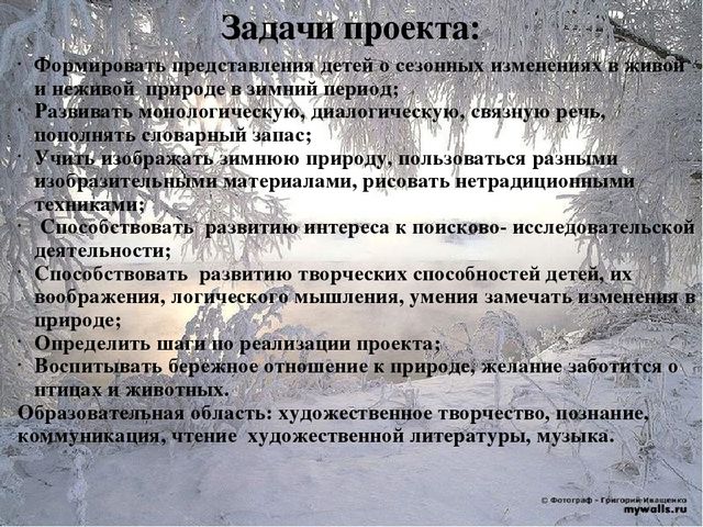 Педагогический проект "Волшебница - зима"