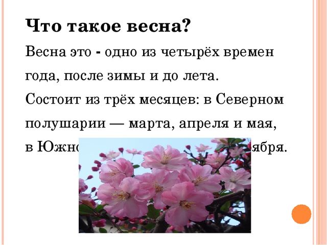 Презентация что такое весна