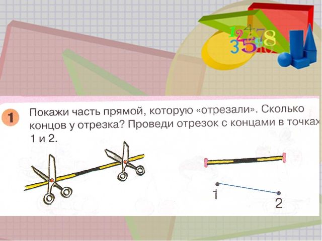 Нод по освоению области «Познавательное развитие» раздел «Математика» в старшей группе «Отрезок. Луч»