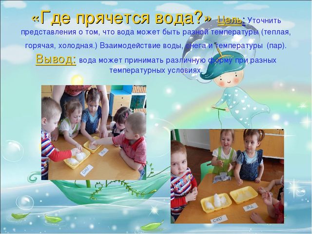 Презентация. Опытно-экспериментальная деятельность. Цикл занятий «Волшебница-вода»