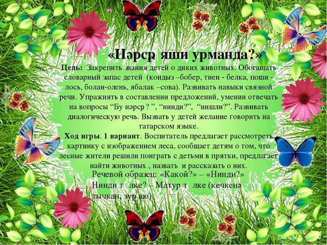 Презентация игры по обучению татарскому языку русскоязычных детей "Кто живет в лесу"