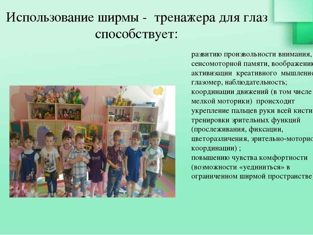 Здоровьесберегающие технологии - ширма-тренажер «Сетка» для гимнастики глаз