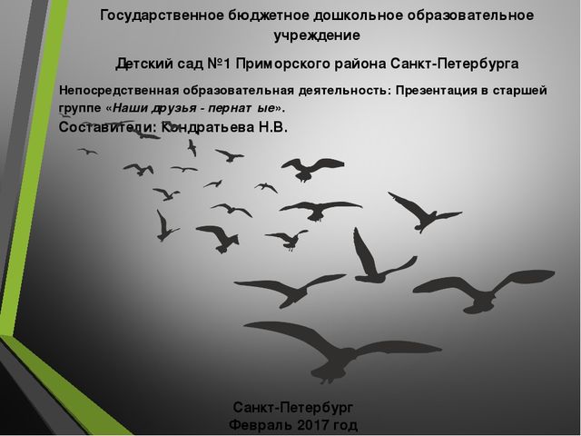 Презентация для детского сада на тему "Наши друзья пернатые"