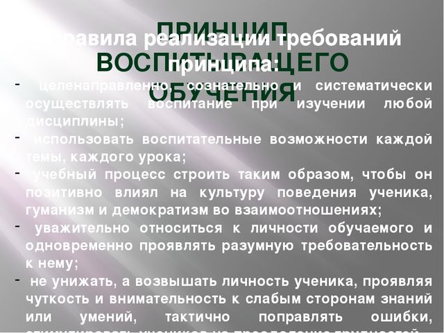 Презентация по педагогике на тему "Принципы обучения"