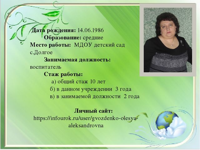 Портфолио Воспитателя на воспитатель года