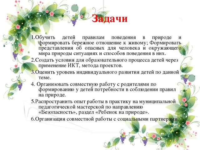 Презентация педагогического опыта по теме"Формирование основ безопасного поведения в природе у детей дошкольного возраста"