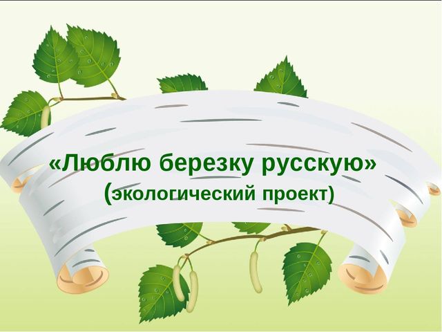 Презентация по экологическому воспитанию "Люблю берёзку русскую!
