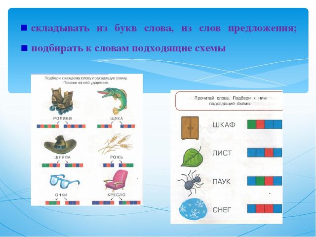 Зима схема слова 1 класс в цвете