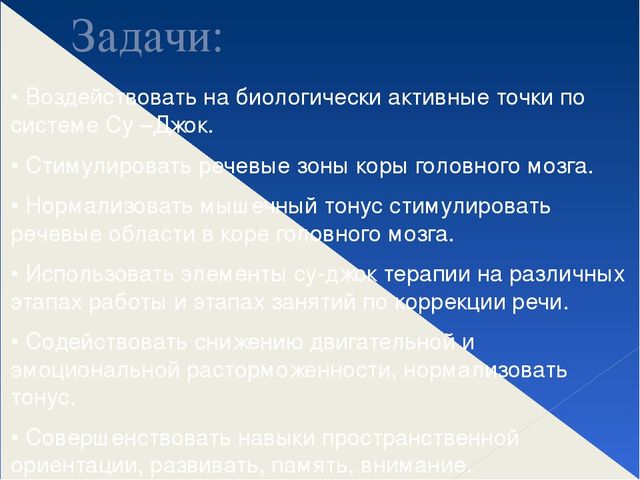 Презентация "Использование СуДжок терапии в работе учителя дефектолога"