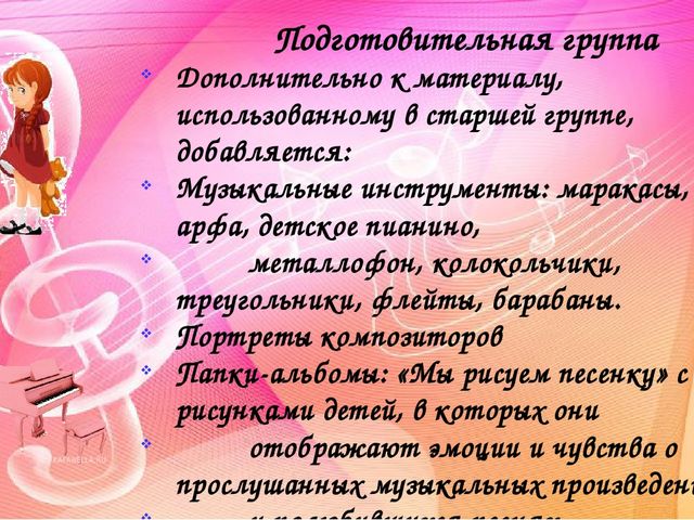 Создание музыкальной предметно-развивающей среды в группах детского сада. Методический материал.