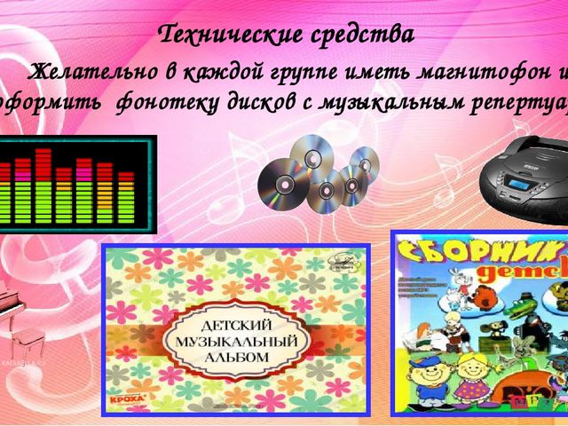 Создание музыкальной предметно-развивающей среды в группах детского сада. Методический материал.