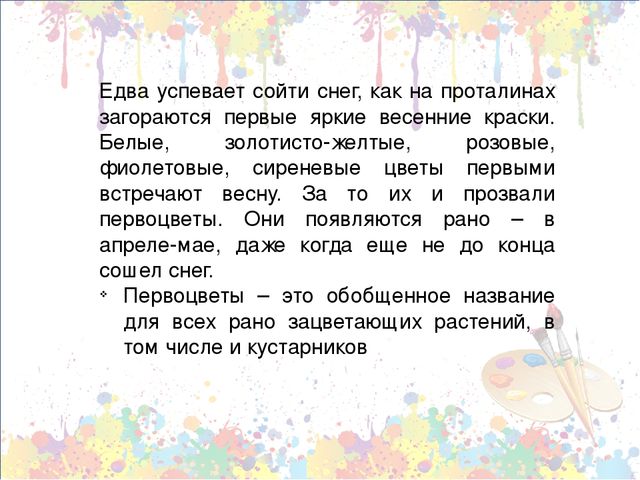 Презентация "Знакомство с первоцветами через художественную деятельность