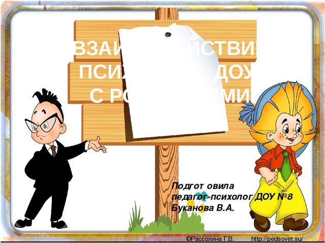 Взаимодействие педагога-психолога ДОУ с родителями.