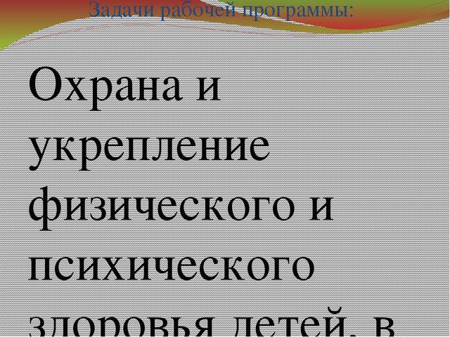 Призентация рабочей программы в подготовительной группе
