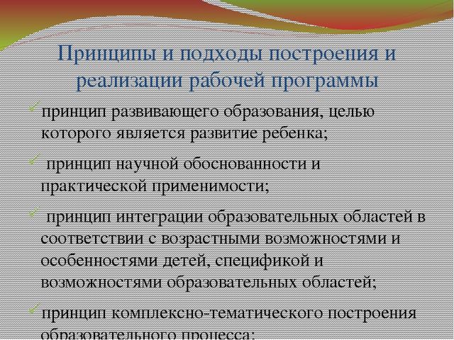 Призентация рабочей программы в подготовительной группе
