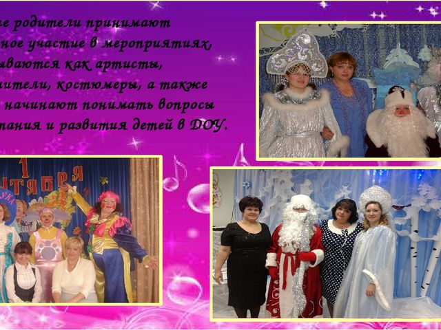 Участие родителей в реализации образовательных проектов