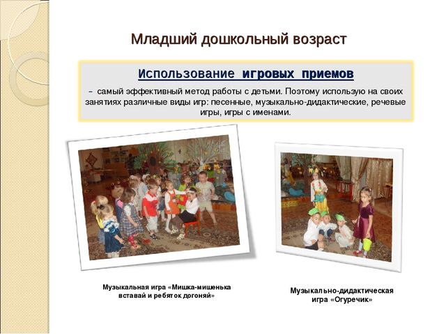 Обобщение опыта работы по теме "«Использование интегрированного подхода в развитии музыкально-игрового творчества детей".