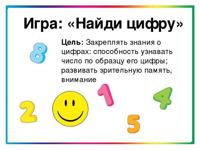 Презентация Дидактическая игра"Найди цифру"