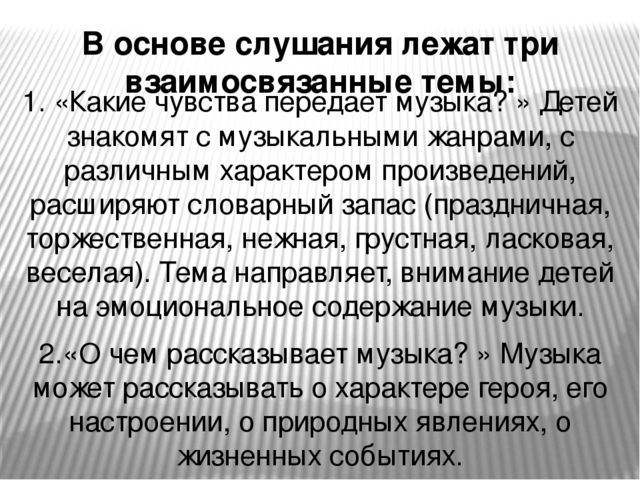 Презентация на тему: "Слушание- восприятие музыки"