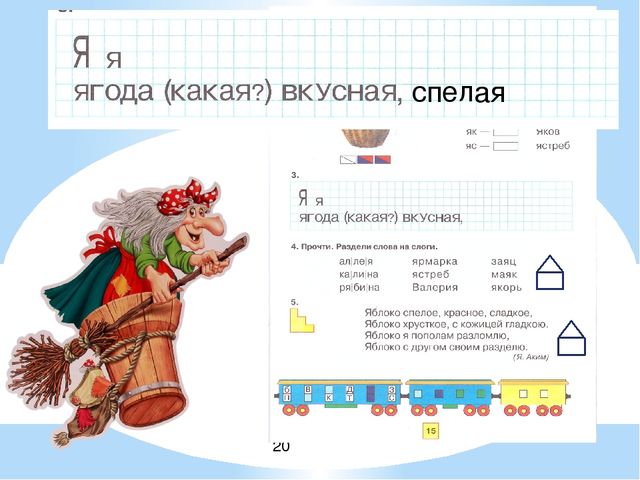 Презнтация занятия с дошкольниками на тему "Буква я, измерение длины"