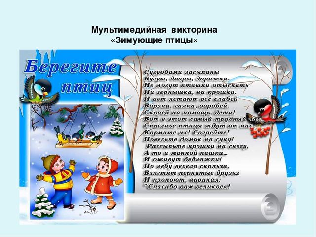 Проект-презентация «Виртуальное путешествие в мир зимующих птиц» (Группа детей с НОДА).