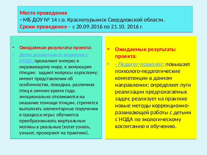 Проект-презентация «Виртуальное путешествие в мир зимующих птиц» (Группа детей с НОДА).