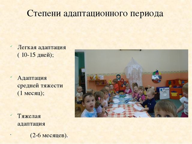 Адаптация детей второй группы раннего возраста