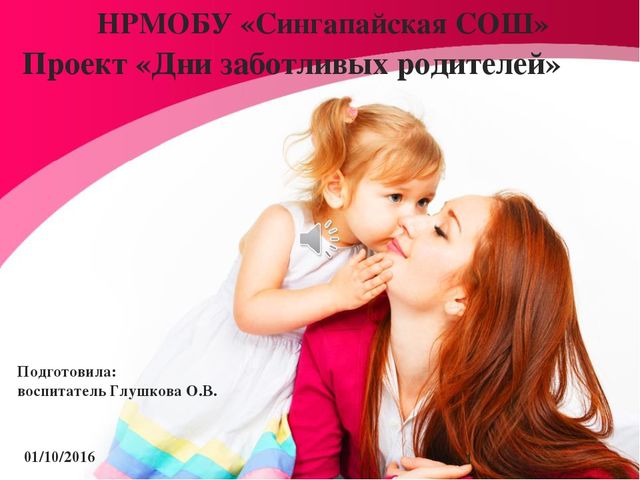 Презентация к проекту "Дни заботливых родителей"