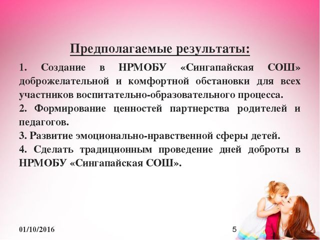 Презентация к проекту "Дни заботливых родителей"