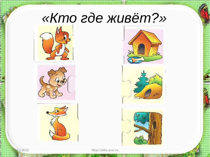 Занятие по развитию речи «Составление описательного рассказа животных с использованием схемы»