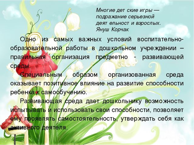 Презентация "Организация предметно-развивающая среда в подготовительной группе
