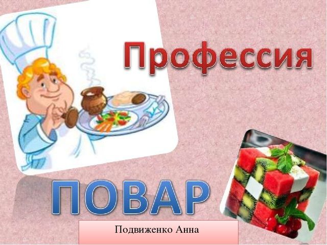 Интерактивная игра для дошкольников "Профессия повар"