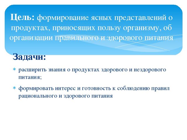 Презентация для дошкольников "Правильное питание"