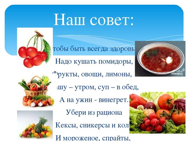 Презентация для дошкольников "Правильное питание"