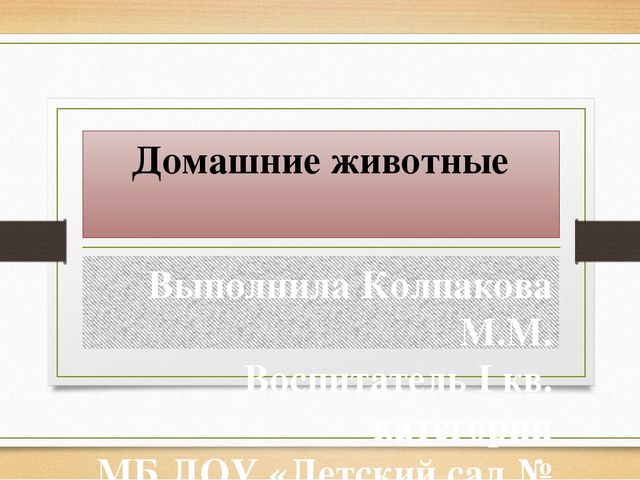 Презентация "Домашние животные" для детей старшей группы