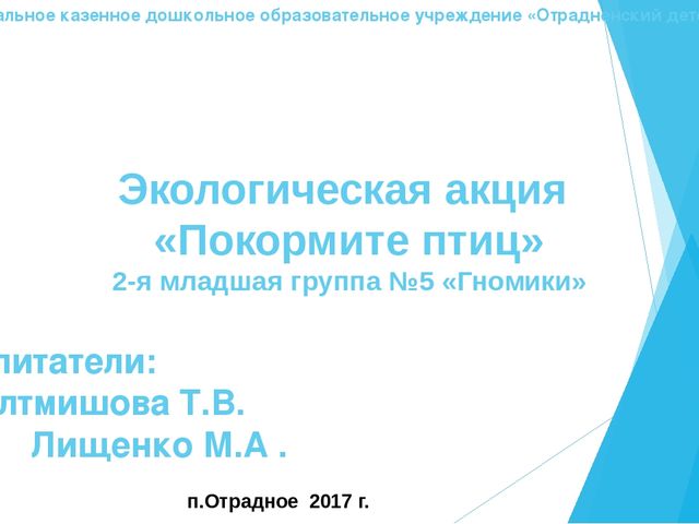 Экологическая акция "Покормите птиц" (2-я младшая группа)