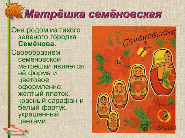 Презентация для дошкольников "Русская матрешка" для детей старшего возраста.