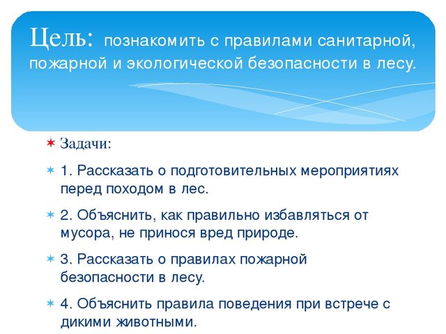 Презентация для дошкольников "О правилах безопасности в лесу"