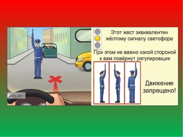 Презентация "Жесты регулировщика" в подготовительной группе.