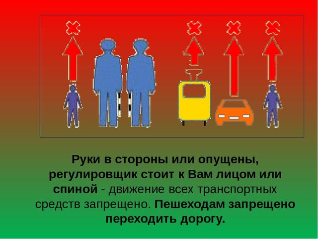 Презентация "Жесты регулировщика" в подготовительной группе.