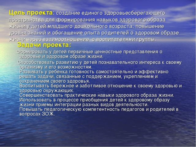 Здоровьесберегающий проект 2 младшая группа.