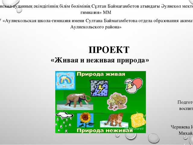 Презентация на тему"Живая и неживая природа"