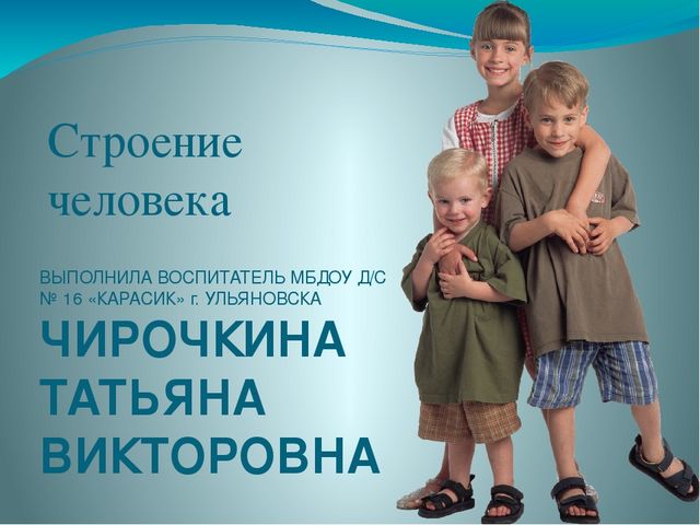 Презентация по ознакомлению с миром природы на тему "Строение человека" в подготовительной группе
