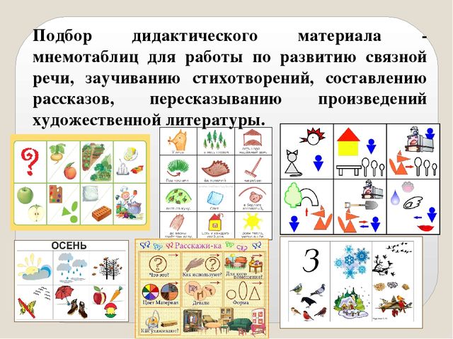 Презентация опыта работы «Речевое развитие детей старшей группы посредством дидактических игр и мнемотаблиц »