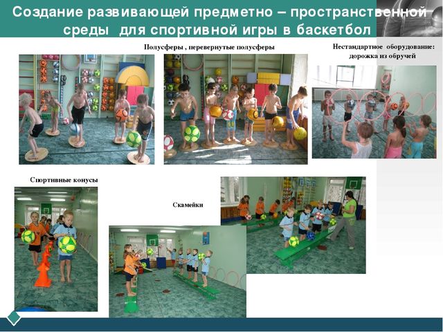 Создание развивающей предметно- пространственной среды для игр с элементами спорта в образовательной деятельности по физическому развитию