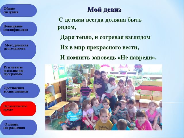 Презентация на тему "Портфолио воспитателя"