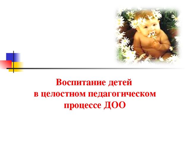 Воспитание детей в целостном педагогическом процессе ДОО