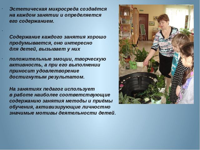 Презентация "Развивающая среда зимнего сада и ИЗО студии детского сада"