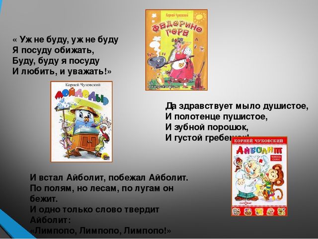Презентация по сказкам К.Чуковского